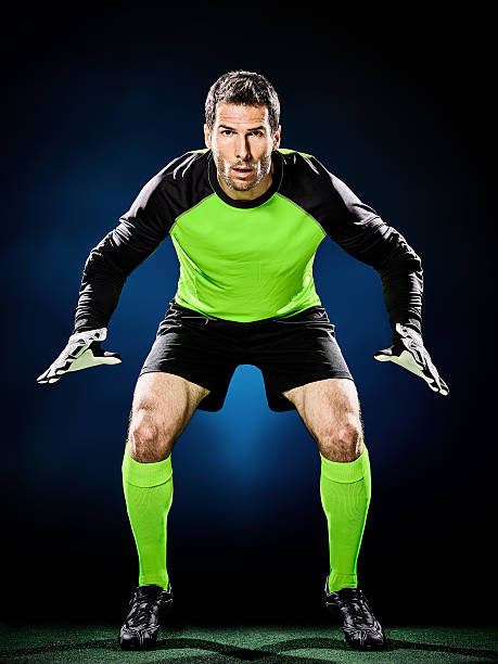 goalkeeper soccer man isolated stock photo