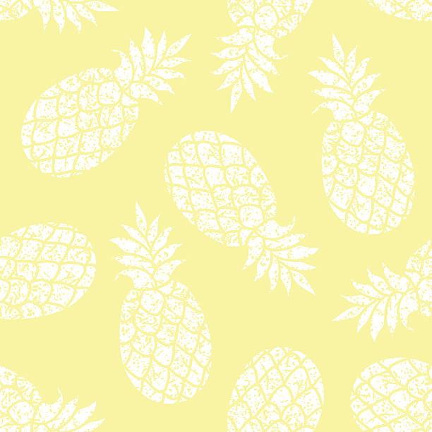 ananas vektor nahtlose muster für textil, scrapbooking oder packpapier. - seamless art leaf decor stock-grafiken, -clipart, -cartoons und -symbole