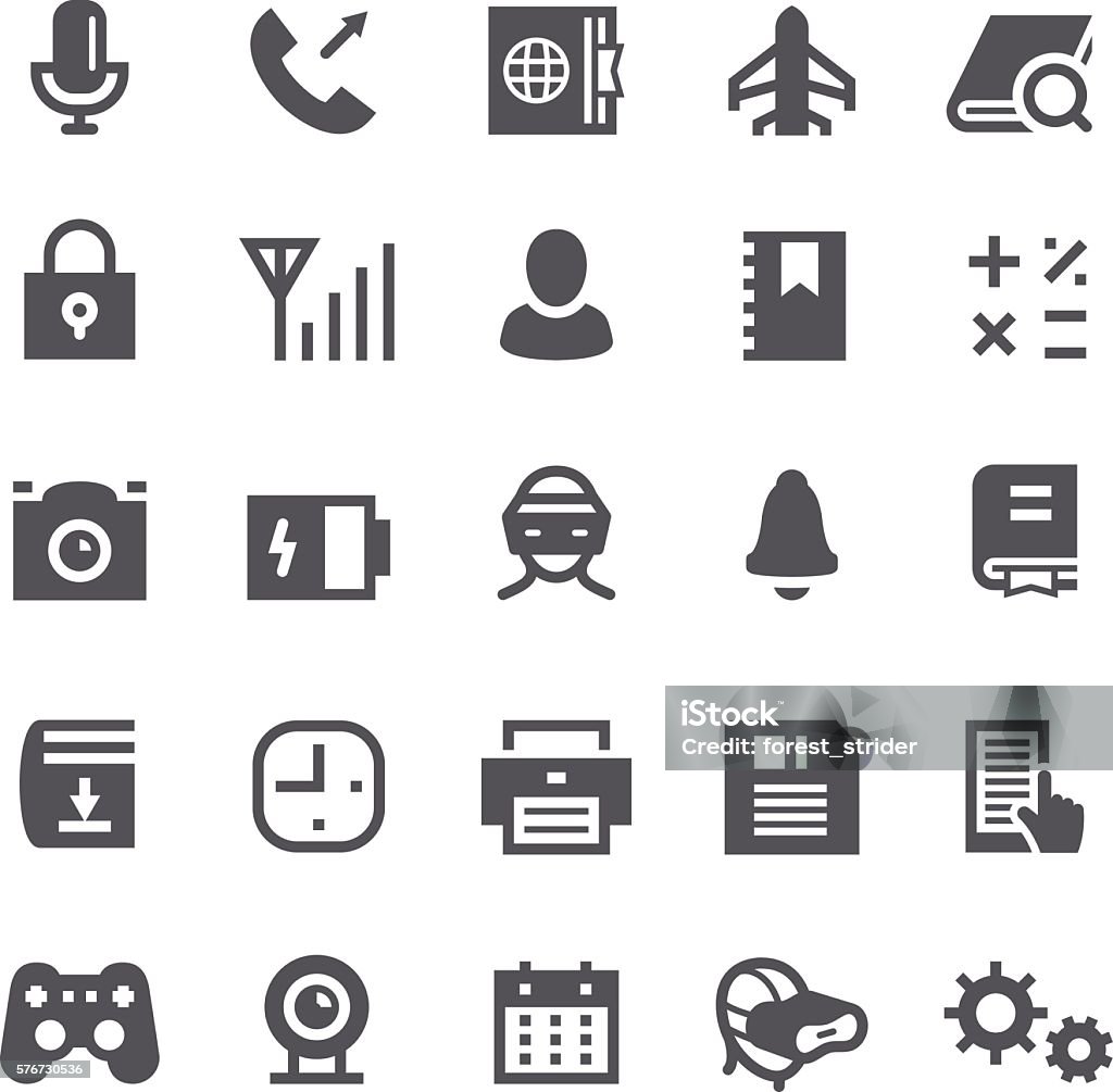 Smartphone interface Icon set Smartphone, web and app icons Book stock vector