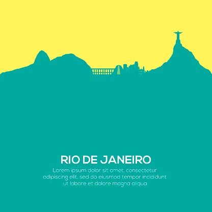 Vector illustration of Rio de janeiro skyline in brazil south america