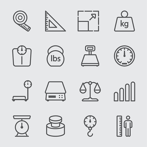scale unit  line icon - weight stock illustrations