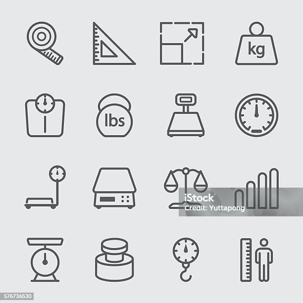 Scale Unit Line Icon Stock Illustration - Download Image Now - Icon Symbol, Mass - Unit of Measurement, Weight