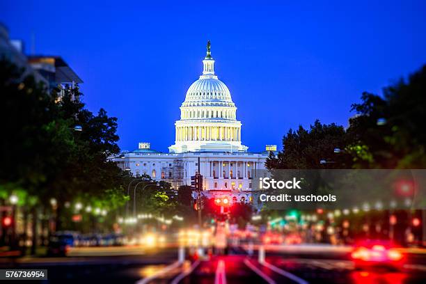 Us Capitol At Night Stock Photo - Download Image Now - Capitol Building - Washington DC, Washington DC, Night