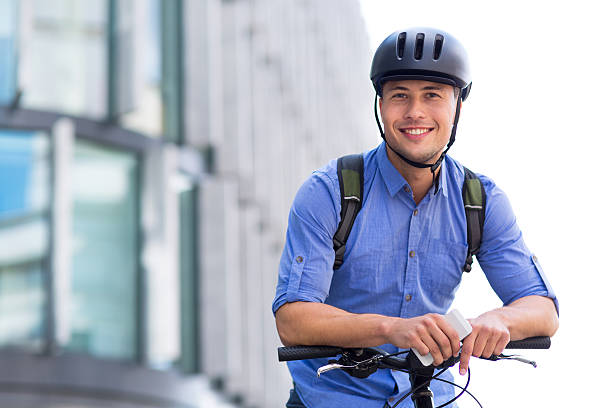 istock Man biking in the city 576739744