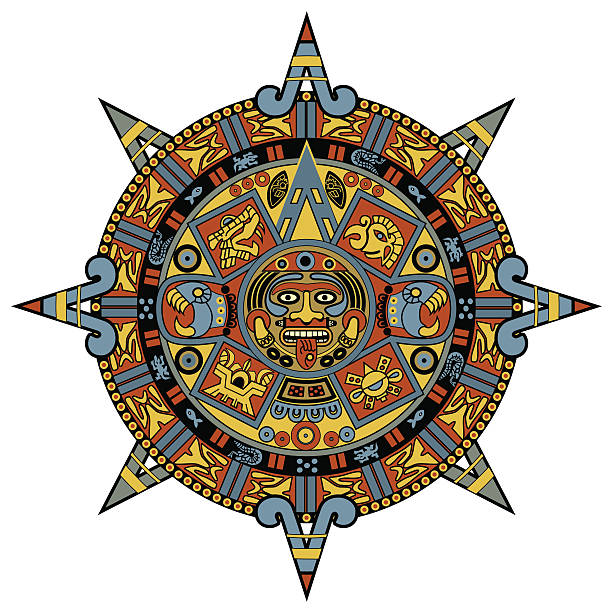 ilustrações de stock, clip art, desenhos animados e ícones de vector maya ornament - old fashioned indigenous culture inca past