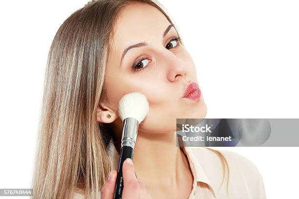 Makeup Applying Closeup Stock Photo - Download Image Now - Make-Up, Perfection, Adult