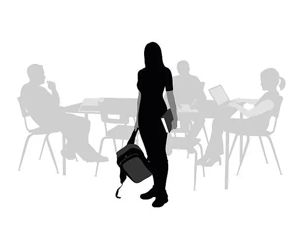 Vector illustration of Attending College Female