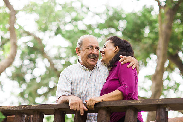istock Senior couple having fun outdoors 576745034