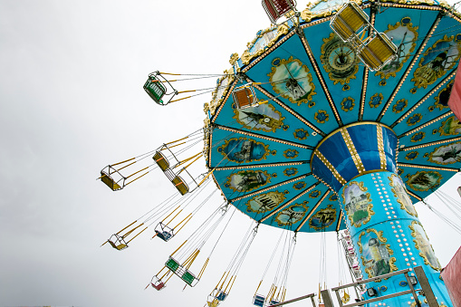 An empty carousel in the city of Helsingborg, Sweden.