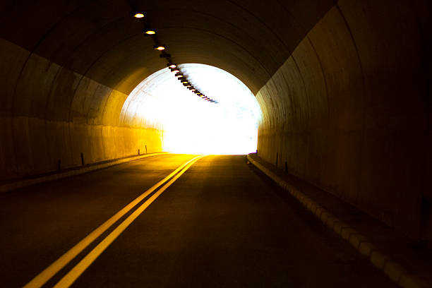 istock Sunlight at the end of the tunnel. 576745890