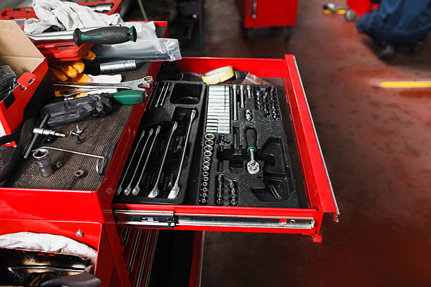 istock Set of mechanical tools for garage 576746466