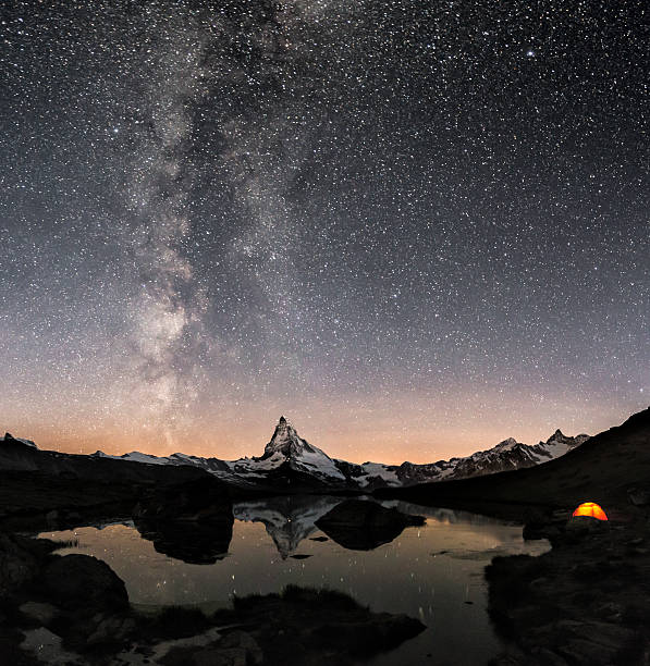 istock Loneley Tent under Milky Way at Matterhorn 576747254