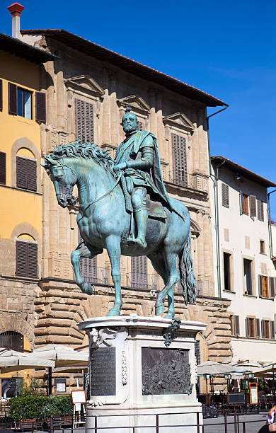 Monument of Cosimo Medici (1519-74) Italy. Florence. Piazza della Signoria. Monument of Cosimo Medici (1519-74) Italy. Florence. Piazza della Signoria. Cosimo stock pictures, royalty-free photos & images