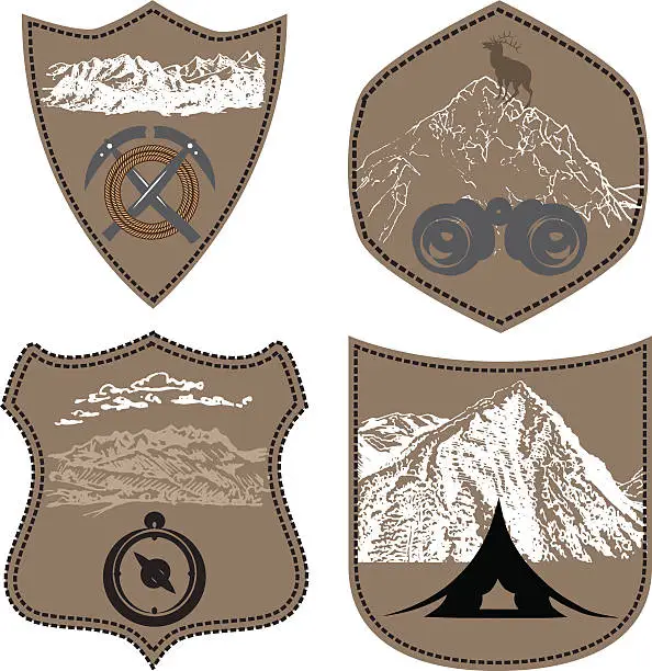 Vector illustration of mountaineer badges
