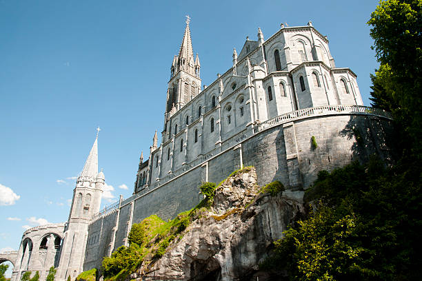 basilica del santuario di nostra signora di lourdes - francia - madonna della salute foto e immagini stock