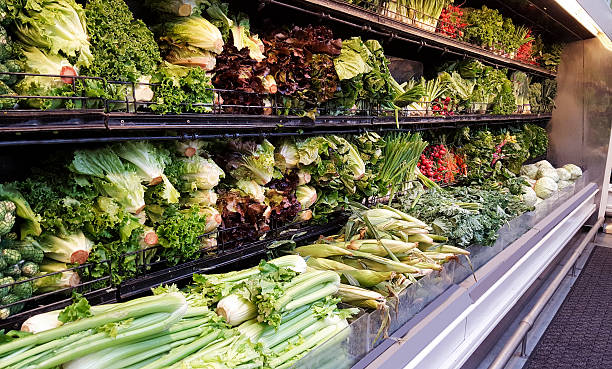 istock Produce, vegetable aisle in local grocery store.  Cooler. 576754464