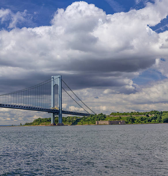 istock Verrazano-Narrows Bridge and dramatic blue sky, New York City. 576754592