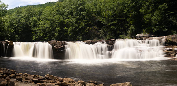 istock Three distinct waterfalls at High Falls of Cheat 576756050