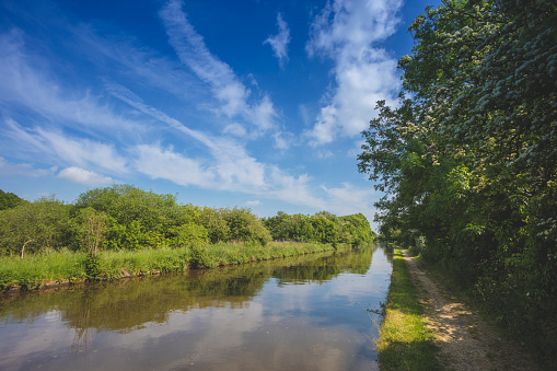 A stock photo of the Norbury Junction canal system in Shropshire, England. Photographed using the Canon EOS 5DSR.