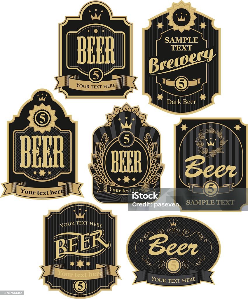 Etiquetas de Cerveja - Royalty-free Etiqueta - Mensagem arte vetorial