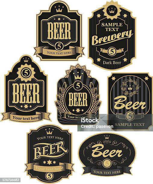 Etiquetas De Cerveja - Arte vetorial de stock e mais imagens de Etiqueta - Mensagem - Etiqueta - Mensagem, Cerveja, Pub