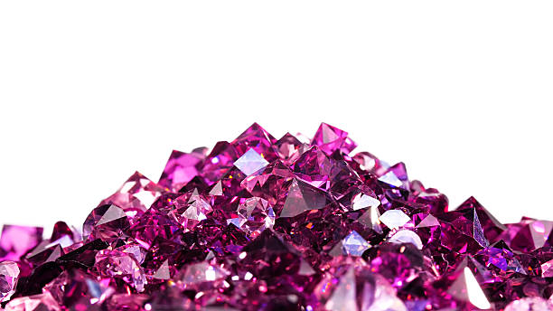 Violet jewel stones heap over white