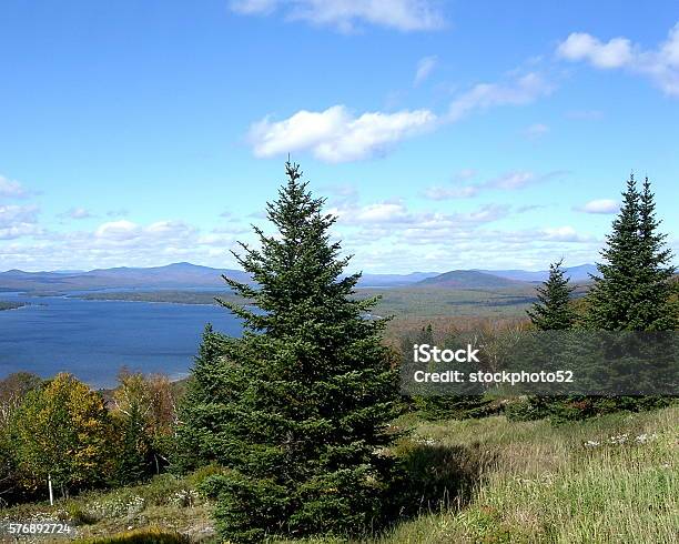 Mooselookmeguntic Lake Stock Photo - Download Image Now - Autumn, Colors, Evergreen Tree