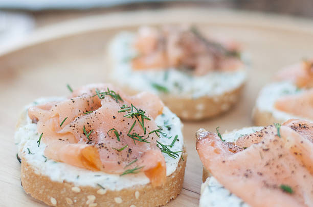 istock Bread with smoked salmon and cream cheese 576892780