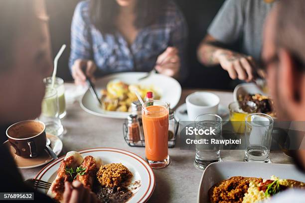 Foto de Conceito De Café Comunitário Do Restaurante Food Eating e mais fotos de stock de Café da manhã