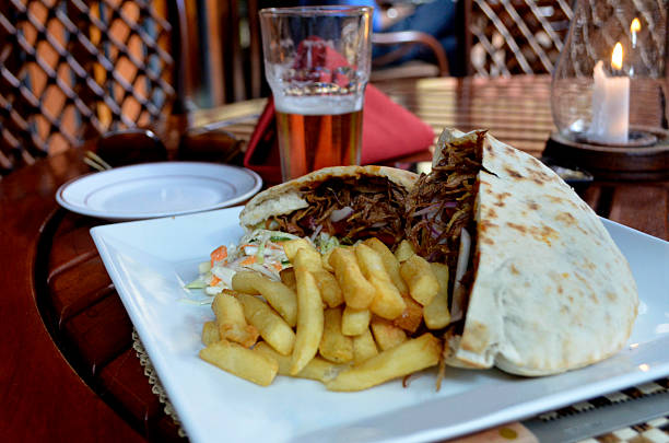 istock French fries served with Salads 576895864