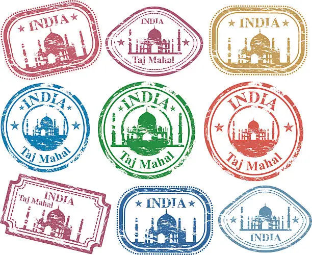 Vector illustration of India Stamps