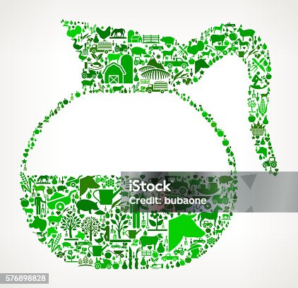 istock Coffee Mug Farming and Agriculture Green Icon Pattern 576898828