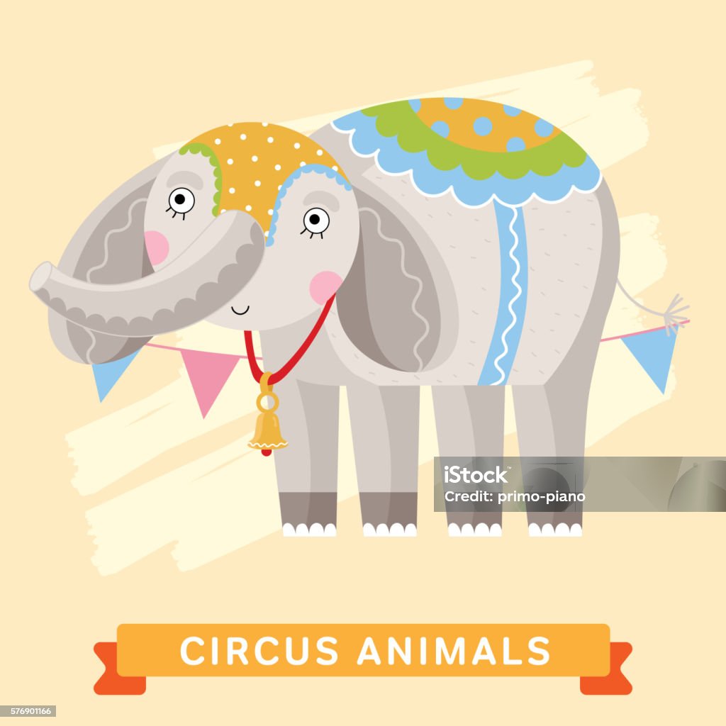 Circus Elephant Vector Animal Series Stock Illustration - Download Image  Now - Animal, Arts Culture and Entertainment, Cartoon - iStock
