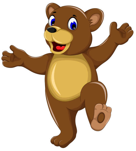 Happy Bear Cartoon Walking Stock Illustration - Download Image Now - Cartoon,  Bear, Teddy Bear - iStock