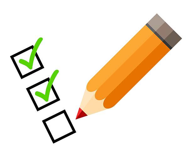istock Checklist and red pencil. Tick icons. Check mark. Isolated. 576902830