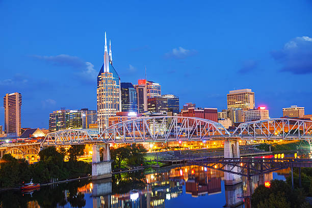 istock Downtown Nashville cityscape in the evening 576904580