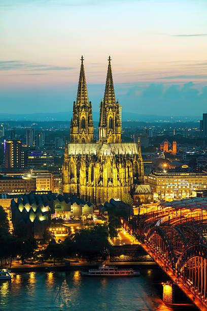 istock Cologne aerial overview after sunset 576904878