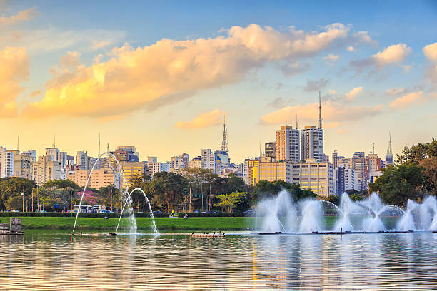 istock Sao Paulo skyline from Ibirapuera Park park 576906378