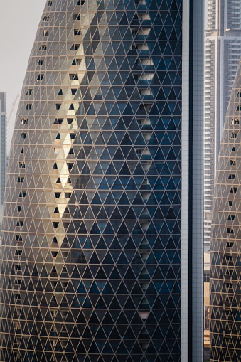 Abstract Buildings that View from Above in Sheikh Zayed Road, Dubai