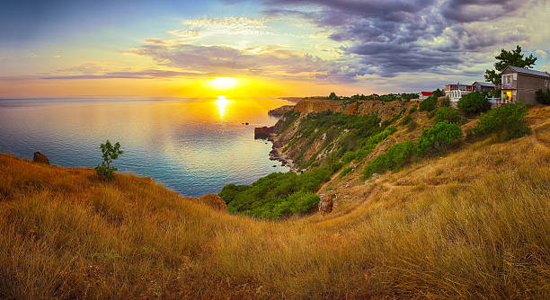 istock Dramatic sunset at cape fiolent. Crimea 576913682