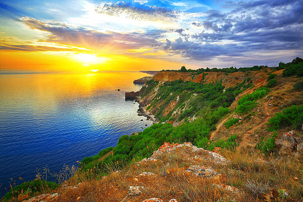 istock Dramatic sunset at cape fiolent. Crimea 576915462