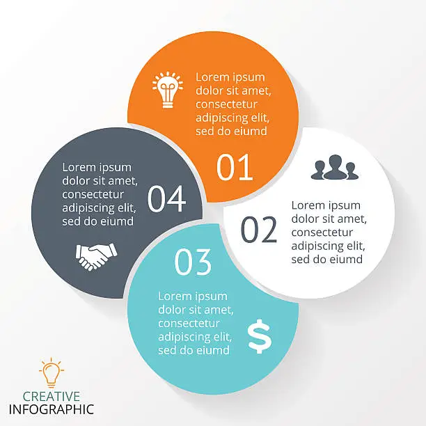 Vector illustration of Vector circle arrows infographic, cycle diagram, graph, presentation chart. Business