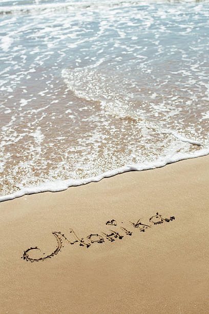 istock The inscription on the sand seashore 576918160