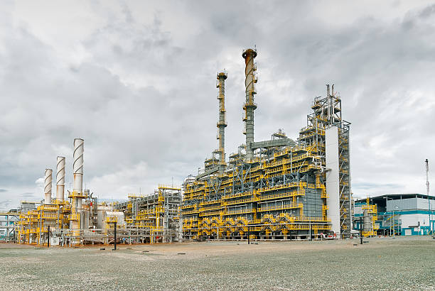 Gas-chemical complex on polypropylene production stock photo