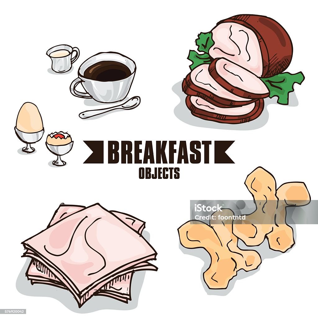 Breakfast Objects Breakfast Object B Stock Illustration - Download Image Now - Bread ...