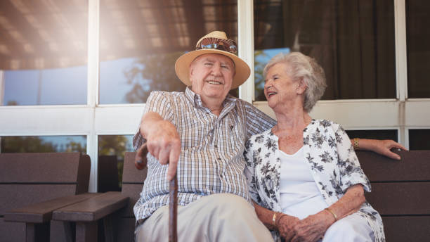 istock Retired couple taking a break and relaxing outdoors 576920864