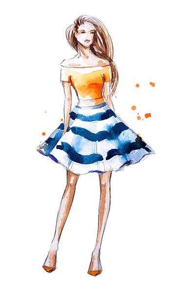 istock Watercolor fashion illustration, hand painted 576921676