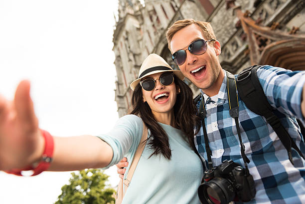 istock Positive tourists having a walk 576921738