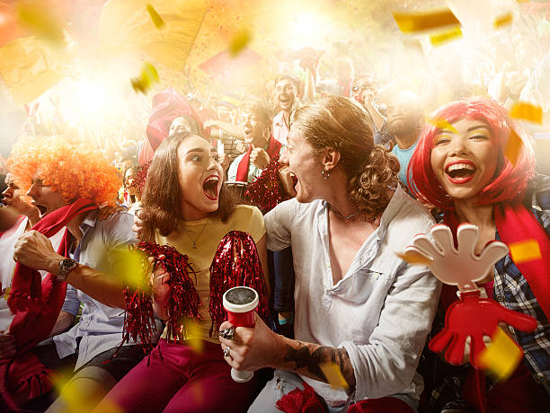 istock Sport fans: Group of cheering fans 576922132