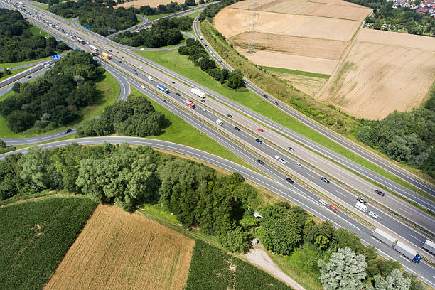 istock Aerial view of a highway intersection 576923110